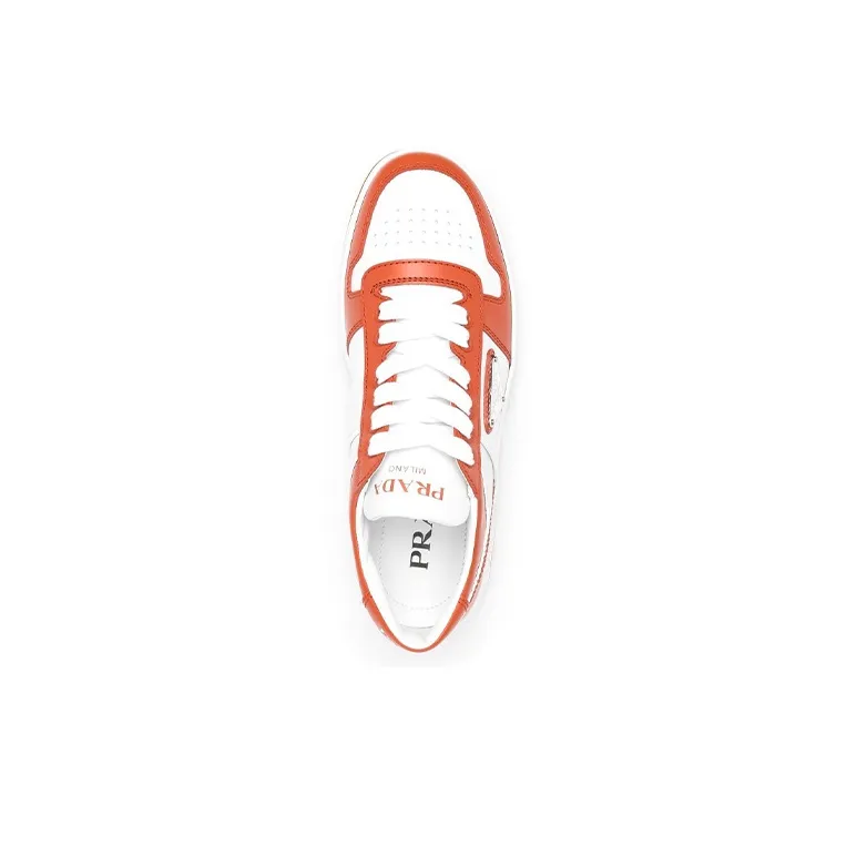 PRADA DowntownPrada Downtown Low Top Stylish Skateboarding Shoes Women's White Orange-4
