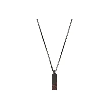 EMPORIO ARMANI Stainless Steel Necklaces Men's Black Red