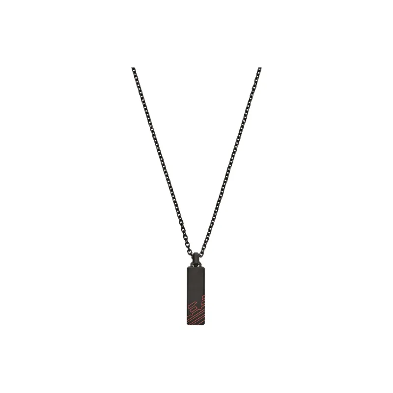 EMPORIO ARMANI Stainless Steel Necklaces Men's Black Red-0
