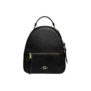COACH Jordyn Cross Stitch Leather Backpack Large Size Women's Black