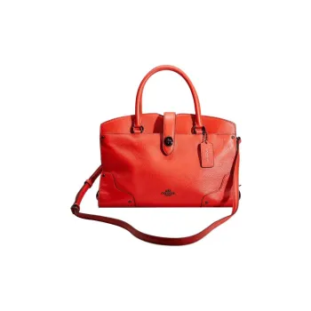 COACH Mercer Grained Leather Handbag Shoulder Bag Crossbody Bag Large Size Women's Deep Coral