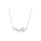Butterfly Small Flower Necklace-Silver