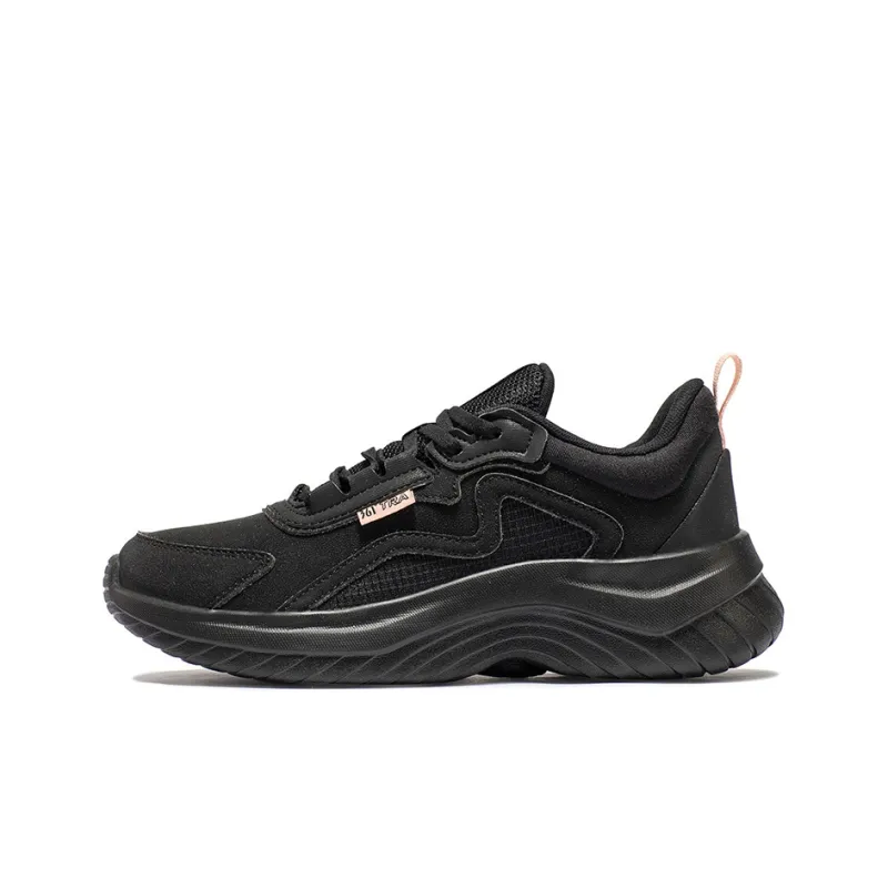 361° Cushioning Wear Resistant Low Top Running Shoes Women's Black Pink-0