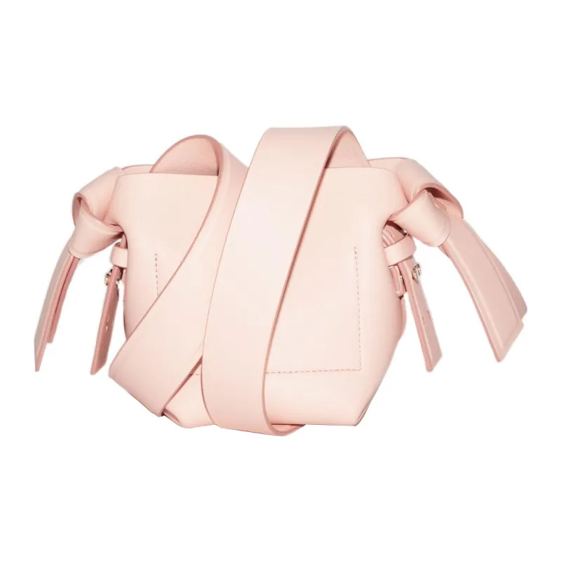 Acne Studios Matte Grain Leather Tote Bag, Shopping Bag, Portable Crossbody Bag, Shoulder Bag Women's Light Pink-1