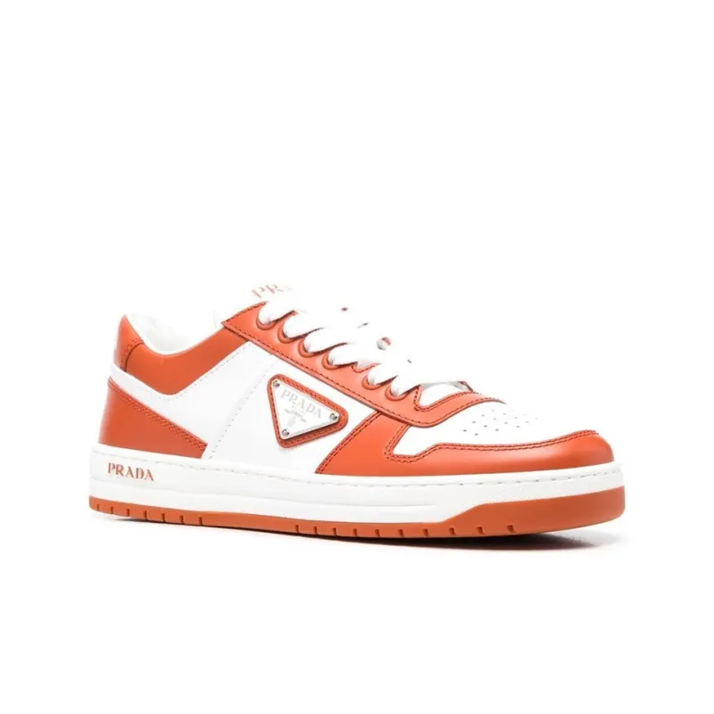 PRADA DowntownPrada Downtown Low Top Stylish Skateboarding Shoes Women's White Orange-2