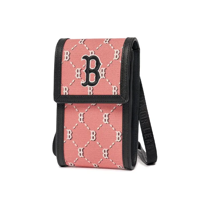 MLB Jacquard Cell Phone Pouch Shoulder Bag Crossbody Bag Mini Women's Pink-2