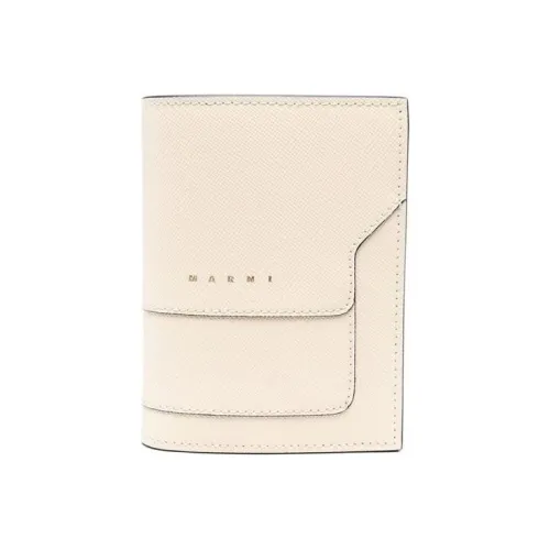 MARNI Textured Calfskin Wallet Women's Ecru