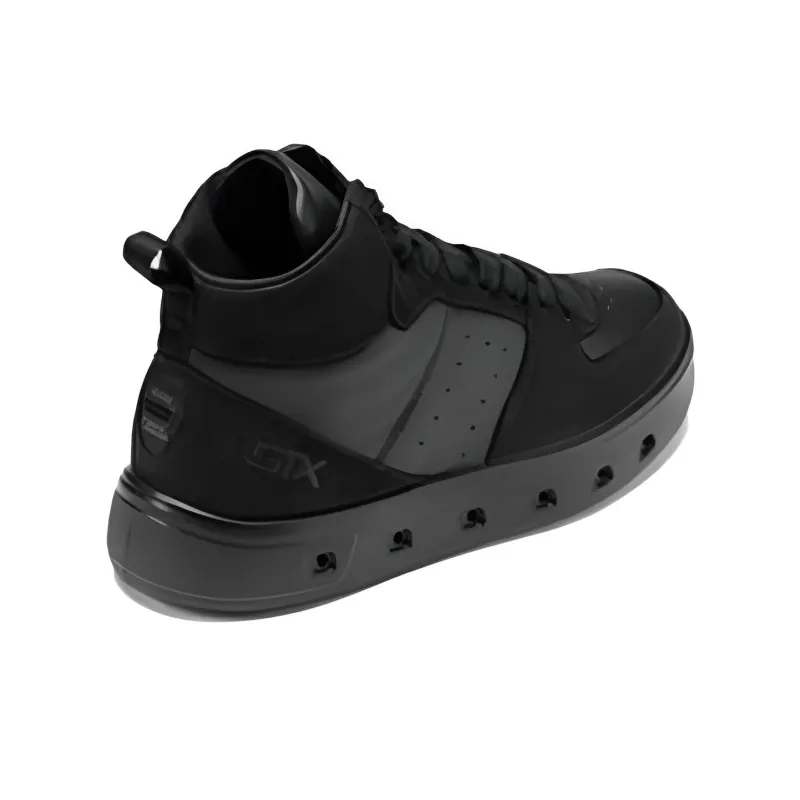 Ecco Street 720 Series High Top Skateboard Shoes Women's Black-3