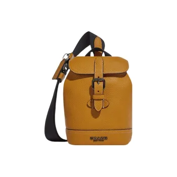 COACH Hudson Natural Pebbled Leather Shoulder Bag, Crossbody Bag Mini Women's Colchicum