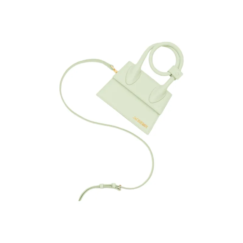 Jacquemus Smooth Leather Shoulder Bag Crossbody Bag Handbag Women's Light Green-4