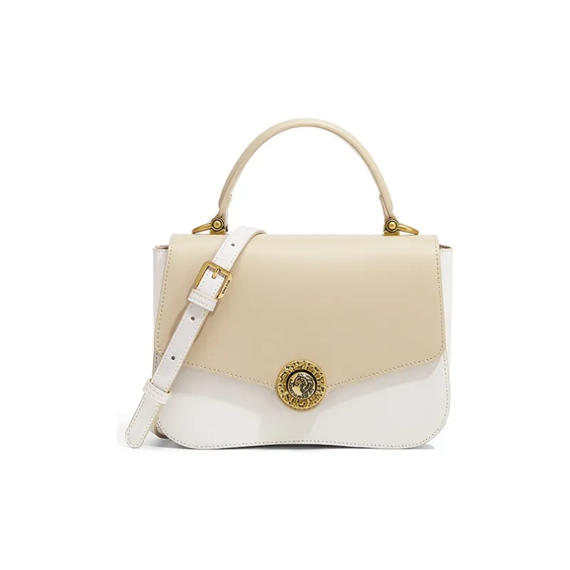 Gong Xuan Cow Leather Shoulder Bag, Crossbody Bag, Handbag Women's White-1
