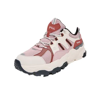 FILA Trek 1S Cushioning Anti Slip And Wear Resistant Low Top Casual Shoes Women's White Pink