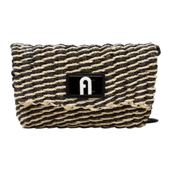 Furla Paper Messenger Bag Handbag Shoulder Bag Crossbody Bag Women's Beige/Black