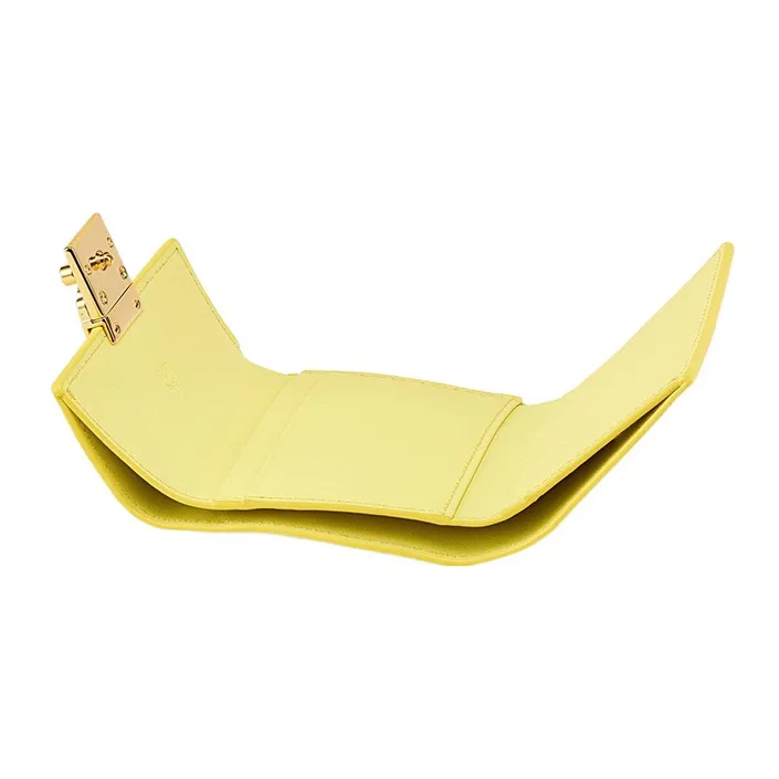 MCM Leather Card Holder Wallet Mini Women's Yellow-2