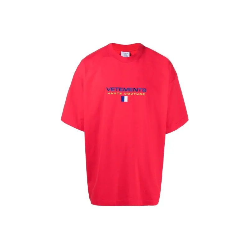 Vetements T-Shirts Unisex Red-0