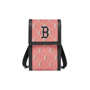 MLB Jacquard Cell Phone Pouch Shoulder Bag Crossbody Bag Mini Women's Pink