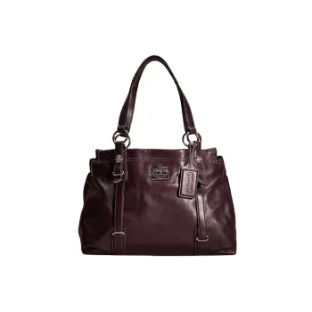 COACH Mia Leather One Shoulder Handbags Large Size Women's Eggplant Color