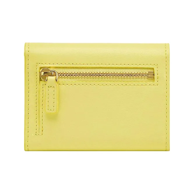 MCM Leather Card Holder Wallet Mini Women's Yellow-1