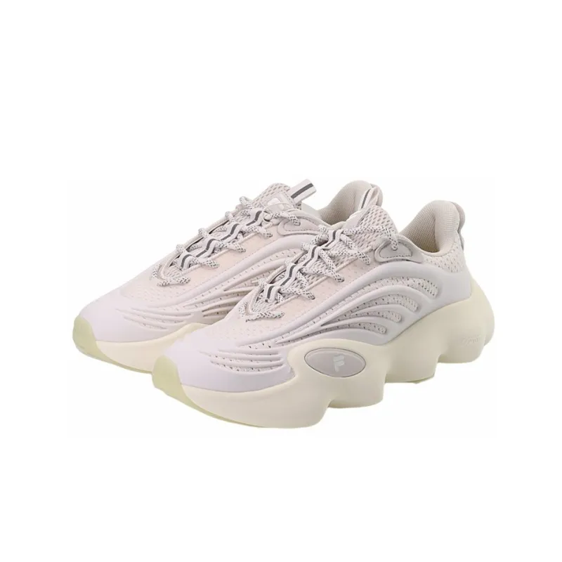 FILA FUSION Ray 3 Cushioning Anti Slip And Wear Resistant Low Top Casual Shoes Women's White Sand-2