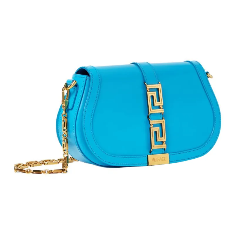 VERSACE Greca Goddess Cow Leather Portable Crossbody Bag, Shoulder Bag Women's Light Blue-1