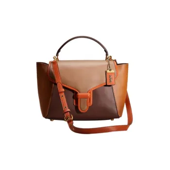 COACH Courier Glove Tanning One Shoulder Handbags Large Size Women's Saddle Color