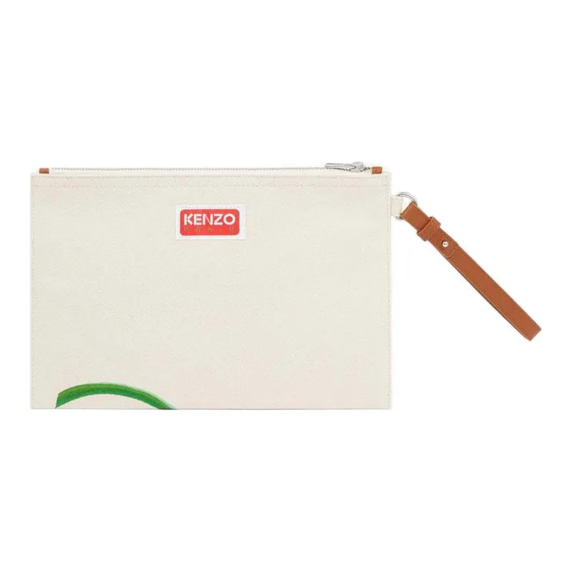 KENZO Cotton Clutch Large Size Unisex Ecru-1