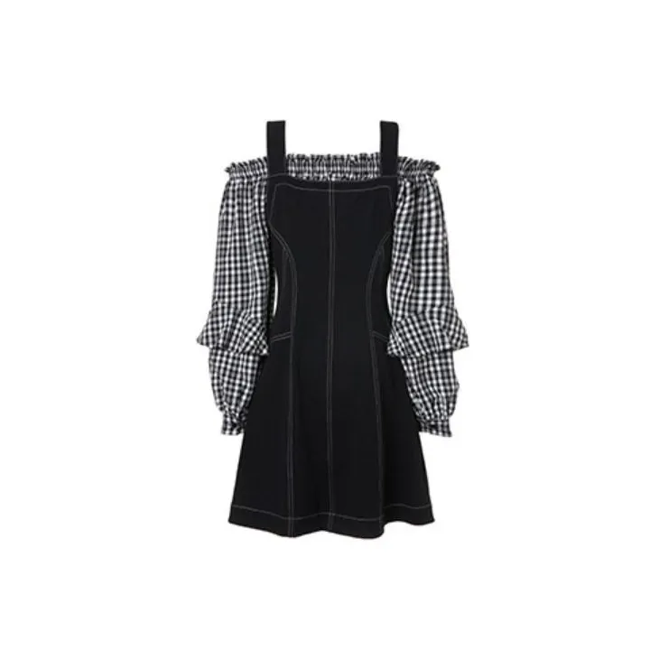 LOFT SHINE Long-Sleeved Dresses Women's Black-1