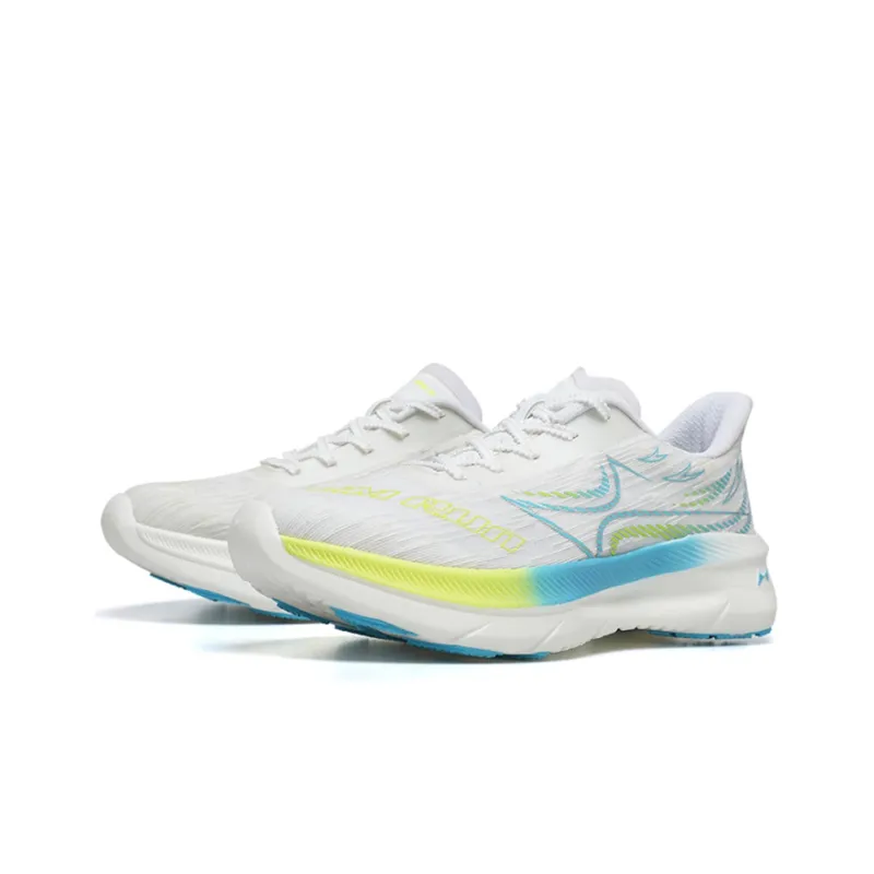 HEALTH Flowing Shadow Cushioning Slip Resistant And Abrasion Resistant Low Top Sprint Running Shoes Unisex White-2