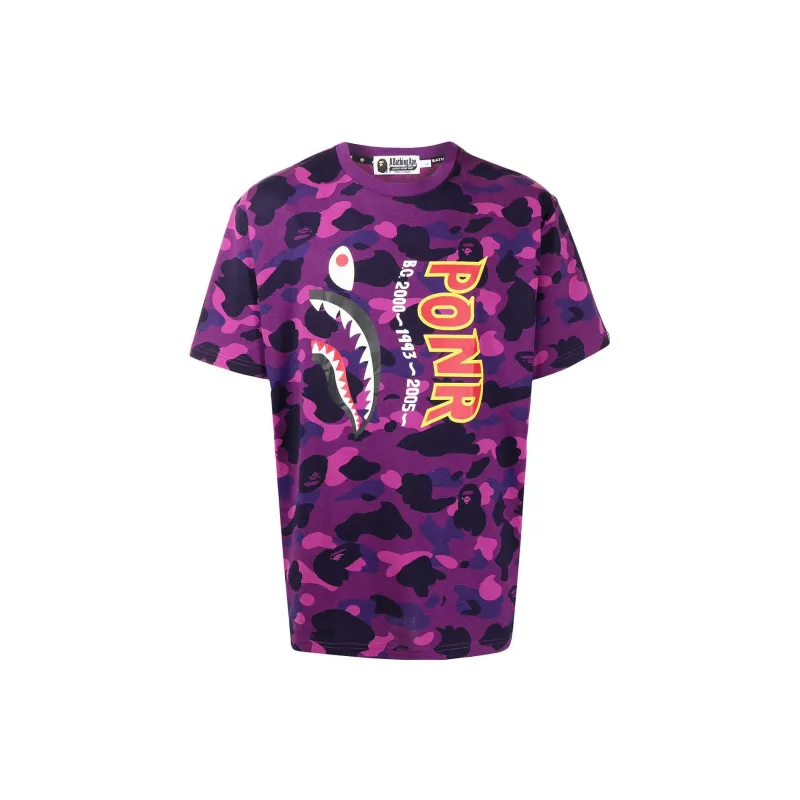 A BATHING APE Color Camo Shark Wide Tee-0
