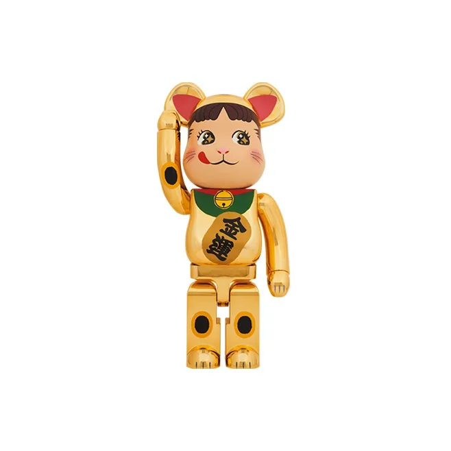BE@RBRICK x FUJIYA 1000% Lucky Cat Peko Gold Luck Gold Plated Trendy Figures 70cm-0