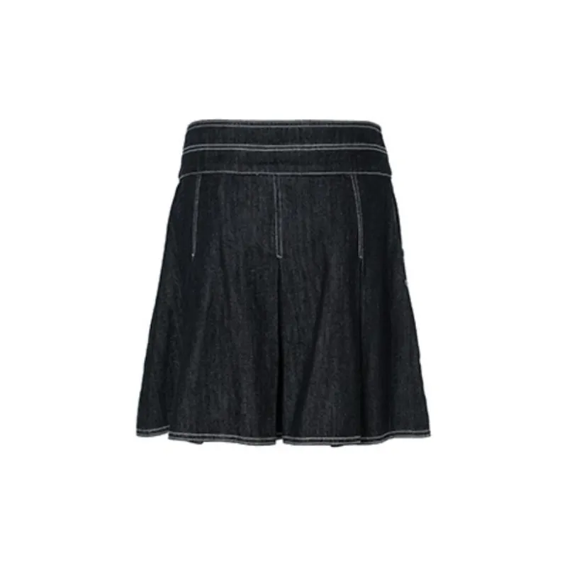 LOFT SHINE Denim Short Skirts Women's Black-1