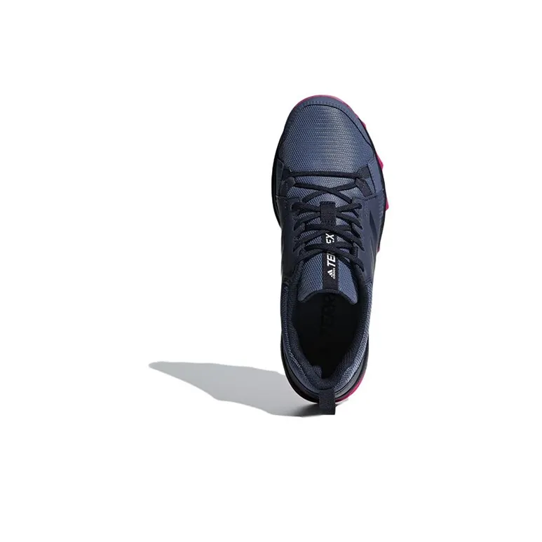 Adidas Terrex Tracerocker Wear-Resistant Low-Top Outdoor Shoes Women's Blue Pink-4