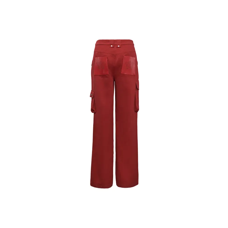 NOTAWEAR Loose Fit Cargo Pants Casual Pants Women's Noise Red-1