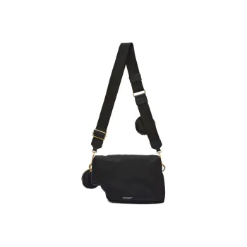 OFF WHITE Burrow 28 Drill Shoulder Bag Black
