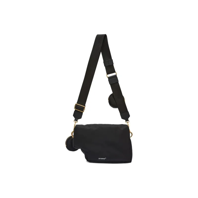 OFF WHITE Burrow 28 Drill Shoulder Bag Black-0