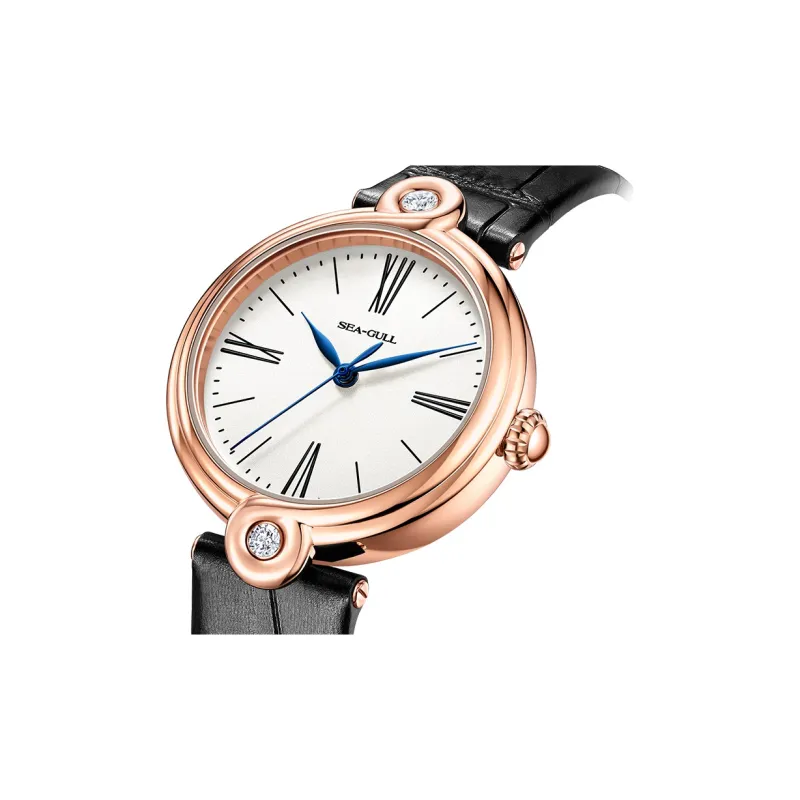 Sea Gull Unlimited Series Automatic Mechanical Movement Leather Strap Watch Women's Watch White Dial-17