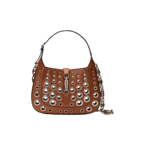 GUCCI Jackie 1961 Leather Crescent Shoulder Bag Shoulder Bag Mini Women's Brown