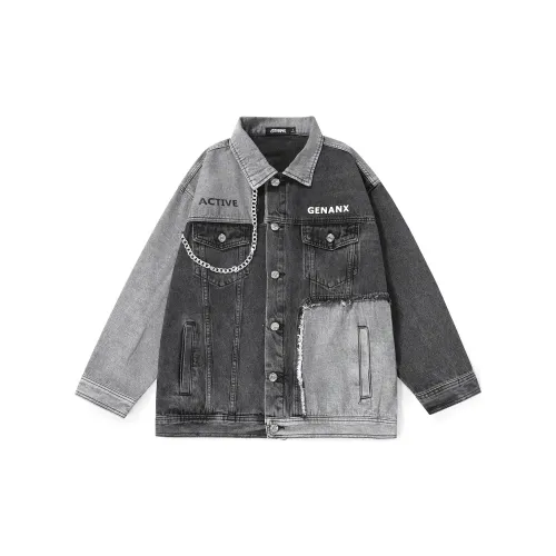 GENANX Denim Jackets Unisex Gray