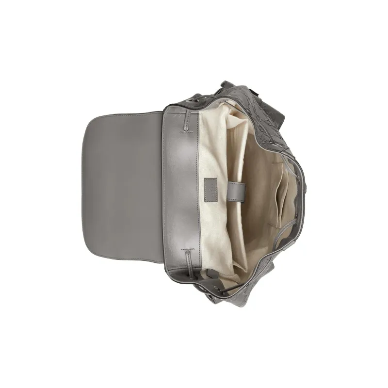 GUCCI Leather Backpack Regular Men's Gray-5