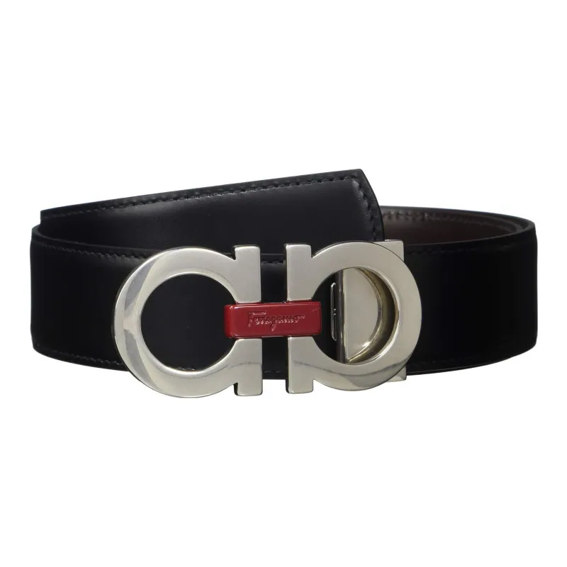FERRAGAMO Solid Color With Logo On Both Sides Men's 3cm-0