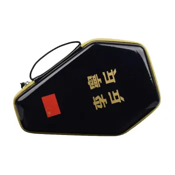 LiNing Artificial Leather Ping Pong Paddle Set Storage Bag Unisex Black