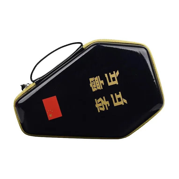 LiNing Artificial Leather Ping Pong Paddle Set Storage Bag Unisex Black-0