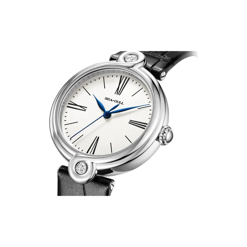 Sea Gull Unlimited Series Automatic Mechanical Movement Leather Strap Watch Women's Watch White Dial-13