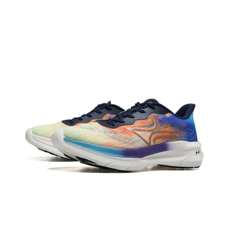 HEALTH Flowing Shadow Cushioning Anti Slip And Wear Resistant Low Top Running Shoes Unisex Purple Blue-2