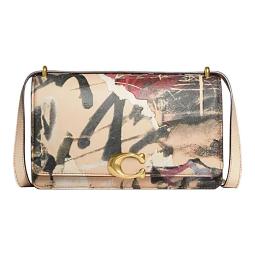 COACH MINT+SERF Collaboration Bandit Cow Leather Shoulder Bag, Crossbody Bag Medium Size Women's Graffiti Color