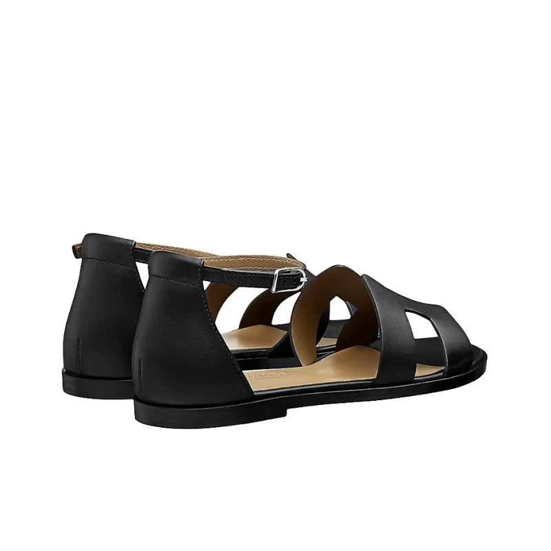 HERMES Santorini Strap Sandals Women's Black-3