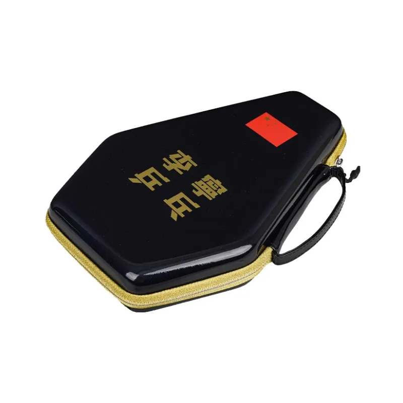 LiNing Artificial Leather Ping Pong Paddle Set Storage Bag Unisex Black-2