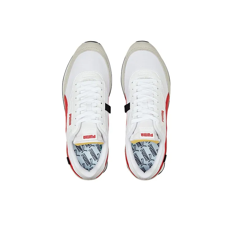 Puma Future Rider Play On 'White High Risk Red'-3