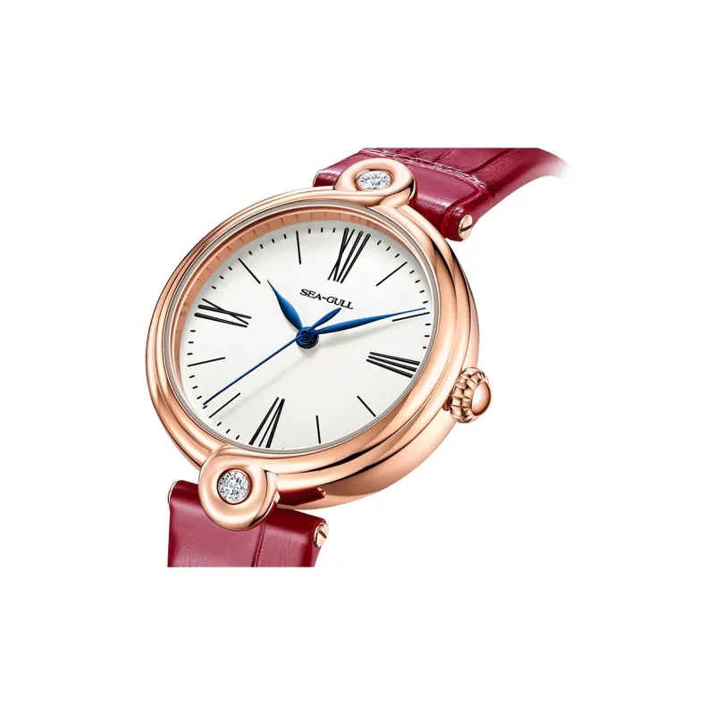 Sea Gull Unlimited Series Automatic Mechanical Movement Leather Strap Watch Women's Watch White Dial-8
