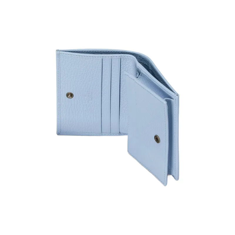GUCCI GG Marmont Leather Card Holder Wallet Regular Women's Blue-4